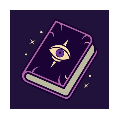 Cadılar bayramı-büyü-kitabı-parlayan-göz-sembolü-on-th 