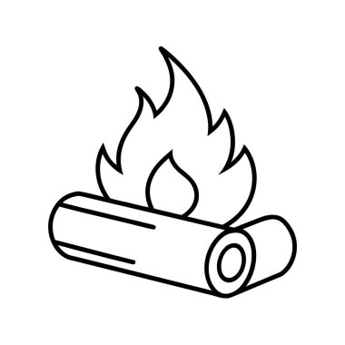 yakacak odun simgesi-vektör illüstrasyonu