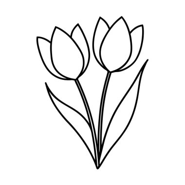 El çizimi laleler ikon çizimi içerir