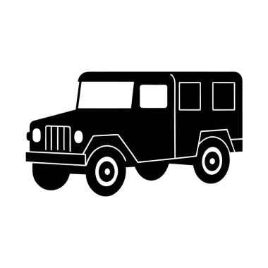  minimal askeri kamyon simgesi tasarımı