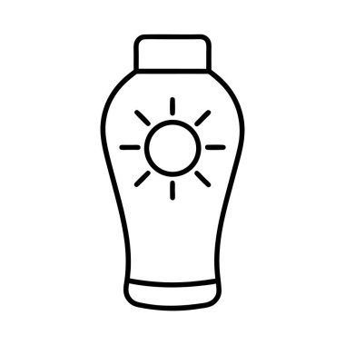 çizilmiş güneş kremi simgesi vektörü