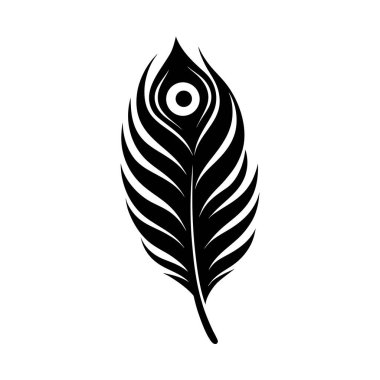 tavus kuşu tüyleri-simge-vektör-illüstrasyon içerir