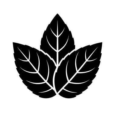  Basit-taze-nane-yaprağı simgesi-üstüne-beyaz