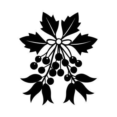  vector-illustration-of-mistletoe-bunch-with-berrie