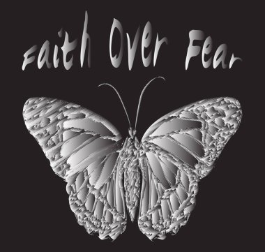 Faith over fear inspirational quotes design for t shirt, Sticker design for fashion clipart