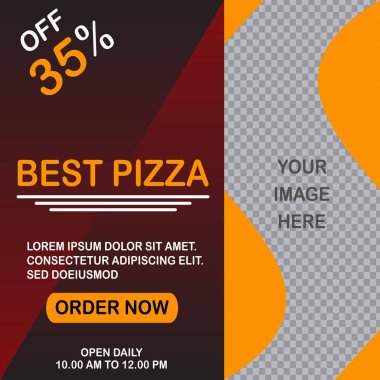 Social media Instagram post template, Suitable for social media post for restaurant and culinary promotion clipart