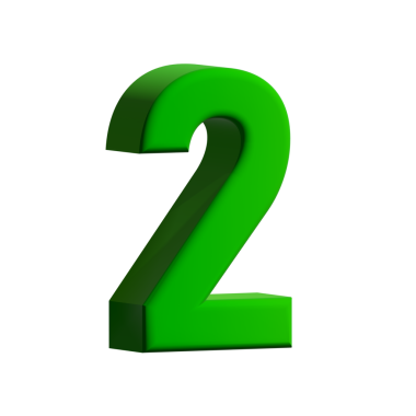 Beyaz arkaplanda renkli 3B numara.