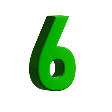 Beyaz arkaplanda renkli 3B numara.