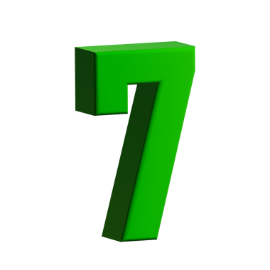 Beyaz arkaplanda renkli 3B numara.