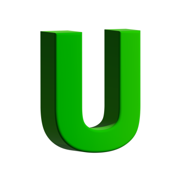 Beyaz arkaplanda üç boyutlu renkli İngilizce harfler.