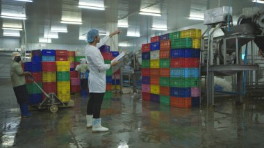 Üretim denetim denetleyicisi, konserve balık fabrikasının üretim hattındaki her basamağı denetler ve kontrol eder.