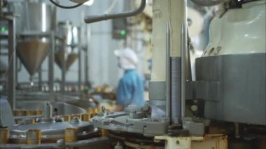 Konserve balık fabrikasında işlem ve üretim hattı