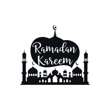 raamadan kareem siluet logo vektör çizgisi sanat logosu tasarımı