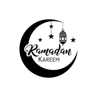raamadan kareem siluet logo vektör çizgisi sanat logosu tasarımı