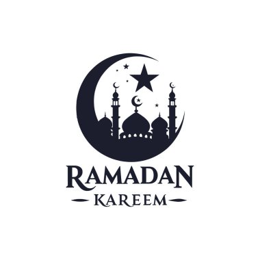 raamadan kareem siluet logo vektör çizgisi sanat logosu tasarımı