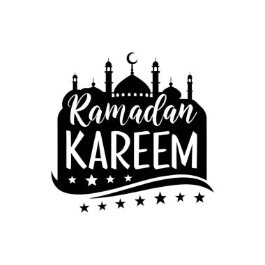 raamadan kareem siluet logo vektör çizgisi sanat logosu tasarımı