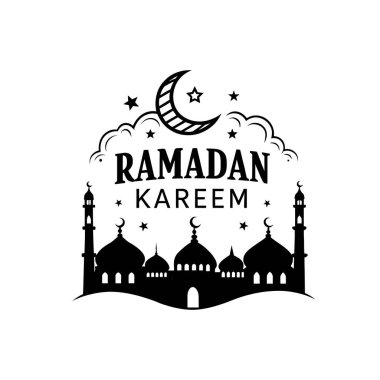 raamadan kareem siluet logo vektör çizgisi sanat logosu tasarımı