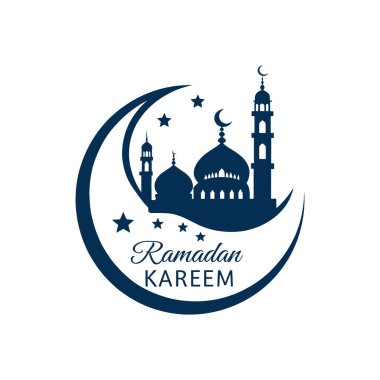 raamadan kareem siluet logo vektör çizgisi sanat logosu tasarımı