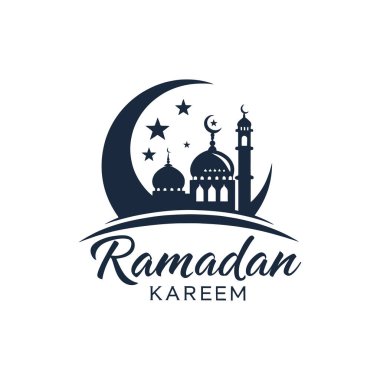 raamadan kareem siluet logo vektör çizgisi sanat logosu tasarımı