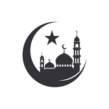 raamadan kareem siluet logo vektör çizgisi sanat logosu tasarımı