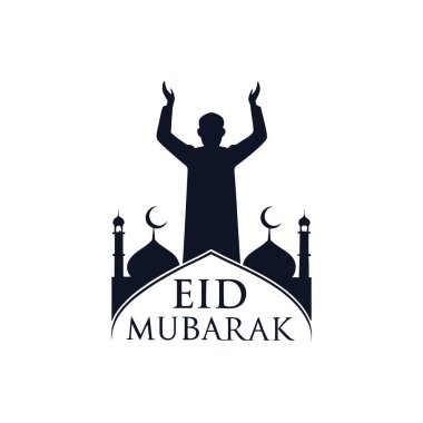 Bayram Mübarek silueti logo vektör çizgisi sanat logosu tasarımı