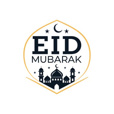 Bayram Mübarek silueti logo vektör çizgisi sanat logosu tasarımı