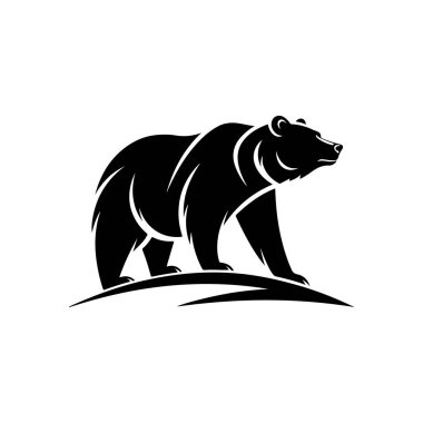 Ayı silueti logo vektör çizgisi sanat logosu tasarımı