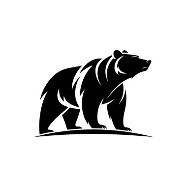 Ayı silueti logo vektör çizgisi sanat logosu tasarımı
