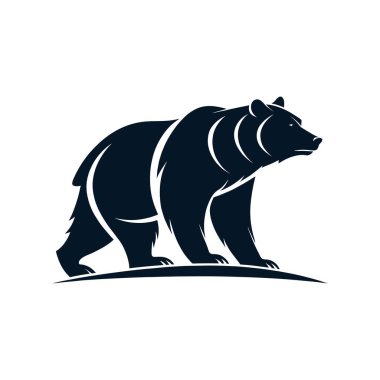 Ayı silueti logo vektör çizgisi sanat logosu tasarımı