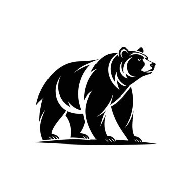 Ayı silueti logo vektör çizgisi sanat logosu tasarımı