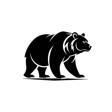 Ayı silueti logo vektör çizgisi sanat logosu tasarımı