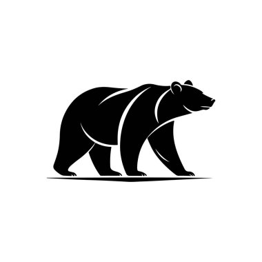 Ayı silueti logo vektör çizgisi sanat logosu tasarımı