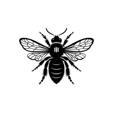 Arı silueti logo vektör çizgisi sanat logosu tasarımı