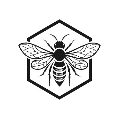 Arı silueti logo vektör çizgisi sanat logosu tasarımı