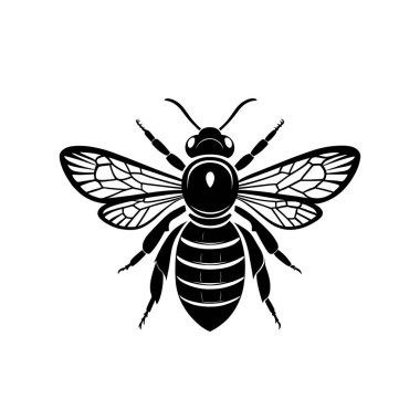 Arı silueti logo vektör çizgisi sanat logosu tasarımı