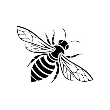 Arı silueti logo vektör çizgisi sanat logosu tasarımı