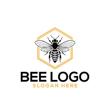 Arı silueti logo vektör çizgisi sanat logosu tasarımı
