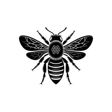 Arı silueti logo vektör çizgisi sanat logosu tasarımı