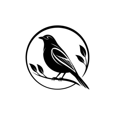 kuş silueti logo vektör çizgisi sanat logosu tasarımı