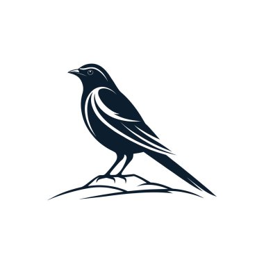 kuş silueti logo vektör çizgisi sanat logosu tasarımı
