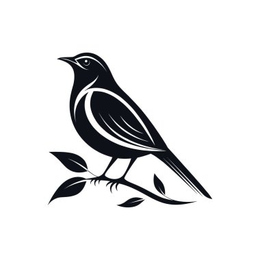 kuş silueti logo vektör çizgisi sanat logosu tasarımı