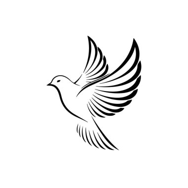 kuş silueti logo vektör çizgisi sanat logosu tasarımı