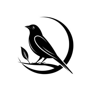 kuş silueti logo vektör çizgisi sanat logosu tasarımı