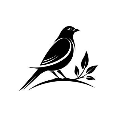 kuş silueti logo vektör çizgisi sanat logosu tasarımı