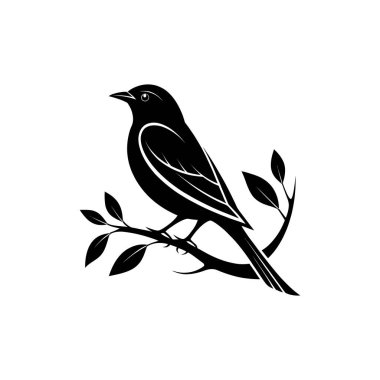 kuş silueti logo vektör çizgisi sanat logosu tasarımı