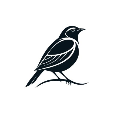 kuş silueti logo vektör çizgisi sanat logosu tasarımı