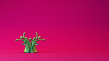 Soyut insan benzeri figürler bir ağaç şeklinde dizilmiş, çeşitli aile veya topluluk bağlantılarını temsil eden, yumuşak ortam ışıklandırmasıyla düzgün bir gradyan yüzey üzerinde duran