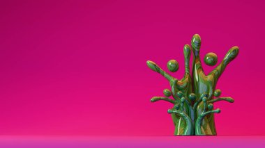 Soyut insan benzeri figürler bir ağaç şeklinde dizilmiş, çeşitli aile veya topluluk bağlantılarını temsil eden, yumuşak ortam ışıklandırmasıyla düzgün bir gradyan yüzey üzerinde duran