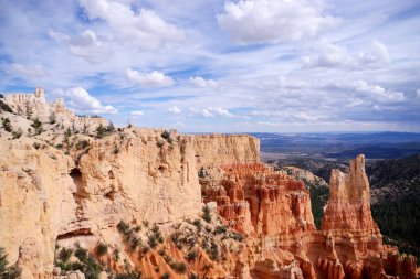 Bryce Kanyonu 'ndaki dramatik turuncu kayalıkların üzerinde tek bir çam ağacı duruyor. Utah' ın engebeli çöl manzarasını ve geniş orman manzaralarını gözler önüne seriyor..
