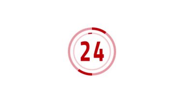 Kırmızı renkte pürüzsüz yükleme, geri sayım göstergesi ve yükleme ile yaratıcı 30 saniye geri sayım zamanlayıcısı, konsept yüklü 13 saniye geri sayım zamanlayıcısı